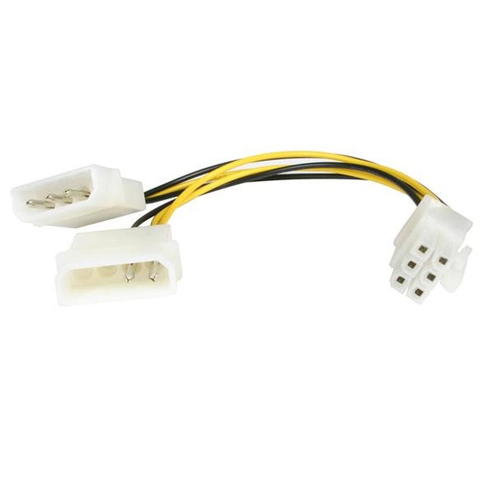 StarTech LP4PCIEXADAP strømkabel - Molex 4-pin til 6-pin PCIe, 15 cm billede