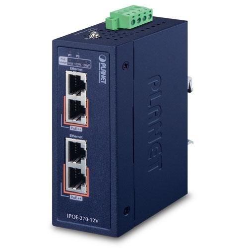 Planet IPOE-270-12V - industriel PoE-switch, blå