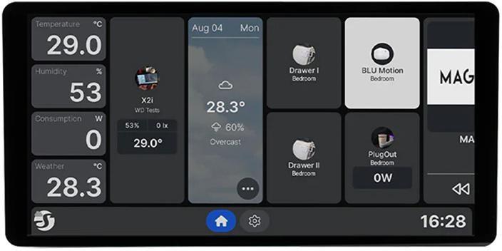 Shelly Wall Display X2i – vægdisplay til smart hjem, sølv
