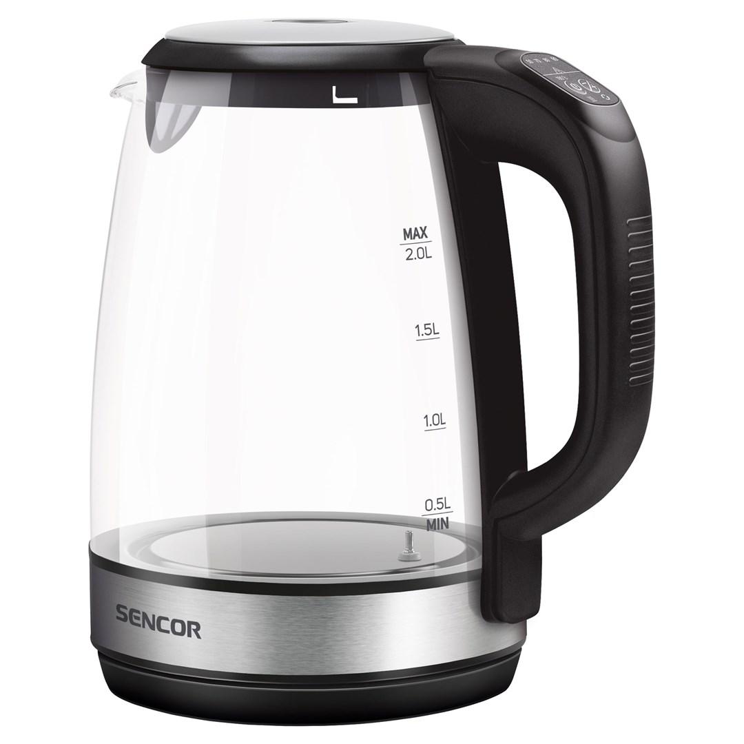 Sencor SWK 2090BK elkedel - 2,0 l, 2.200 W, glas/metal - sort