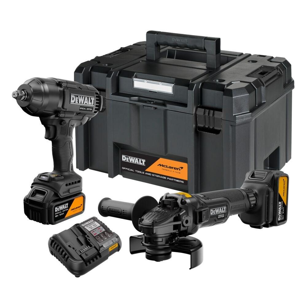 Akumuliatorinis komplektas Combo DCF99M + DCG45M, 2x5Ah, 18V XR, DEWALT [DCK2225MP2T-QW] edycja MCLAREN