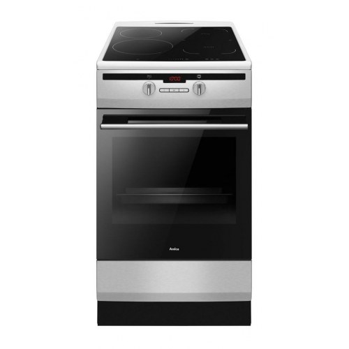 Amica 57IE3.325HTaD(Xx) PIZZA fritstående induktionskomfur – sort/rustfrit stål, 50 cm