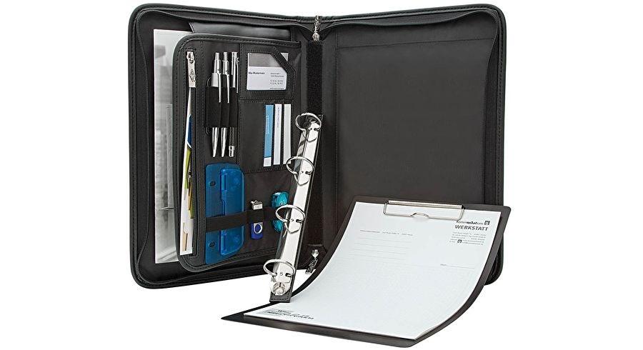 WEDO personlig organizer i læder/nylon - sort billede