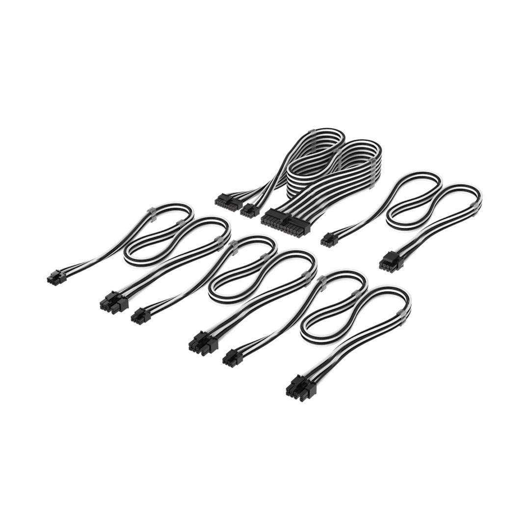 Corsair Premium Sleeved DC-kabel startsæt til Type-5 strømforsyning - sort/hvid billede