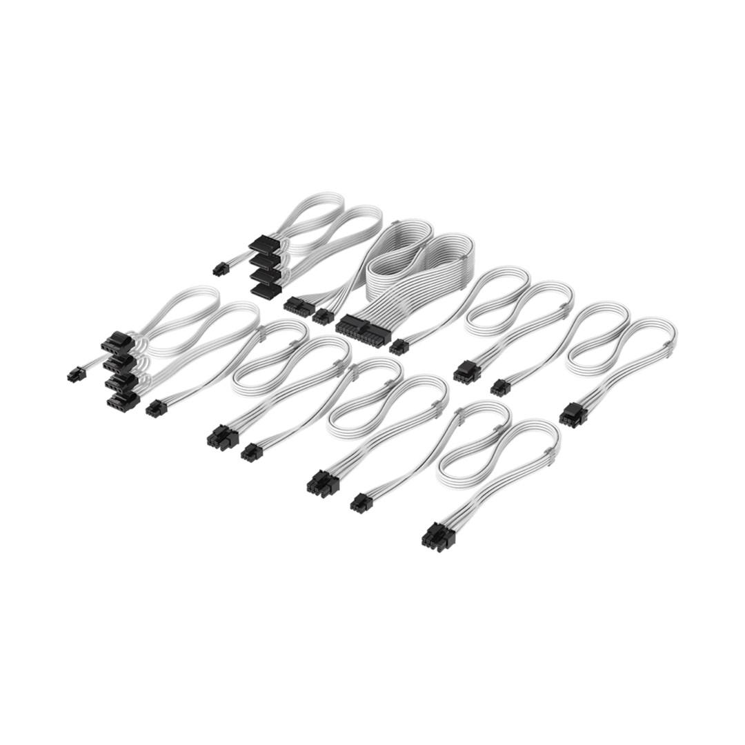 Corsair Premium Sleeved DC Cable Pro Kit til Type-5 strømforsyning - hvid billede