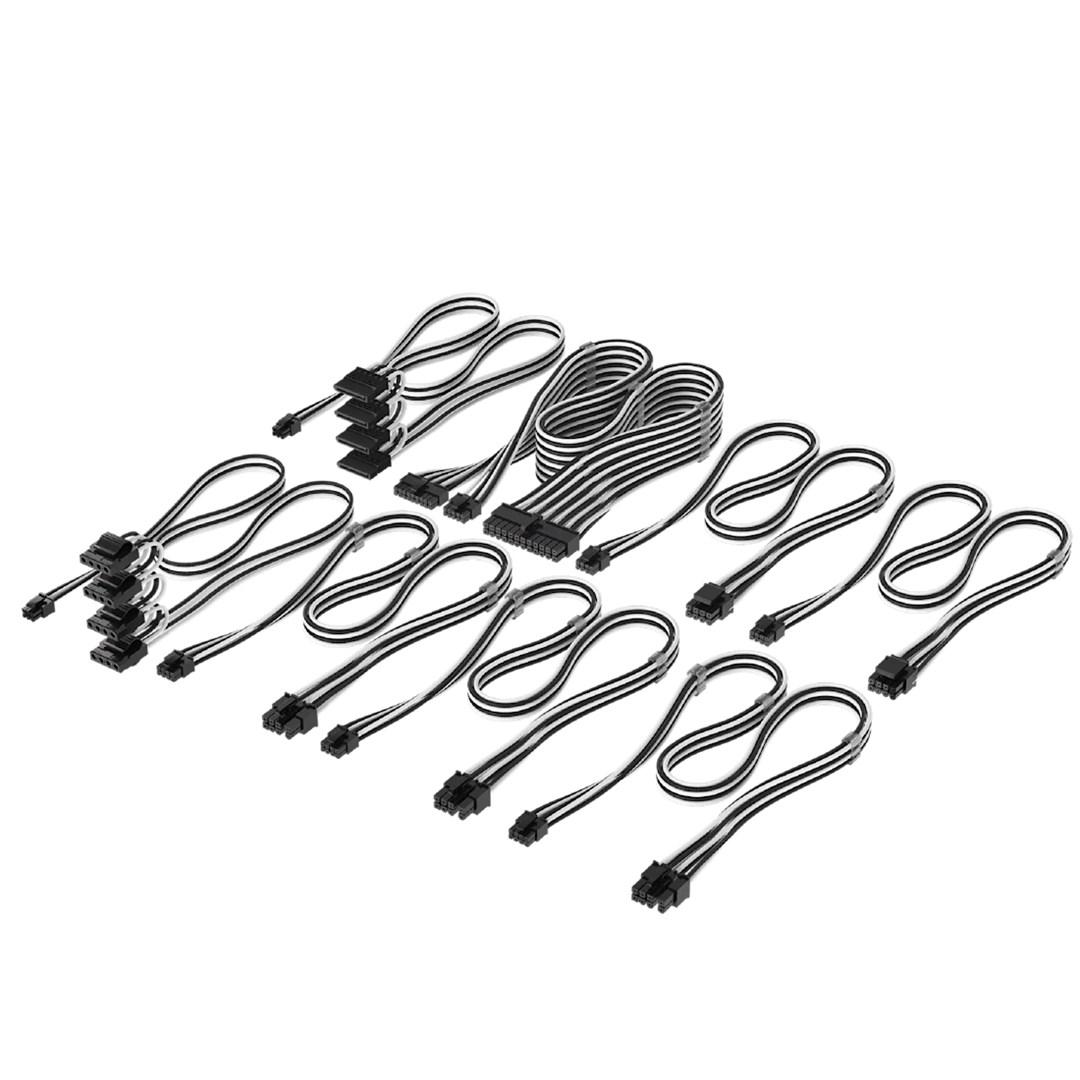 Corsair Type 4 DC Cable Pro Kit - individuelt sleevede kabler, sort/hvid