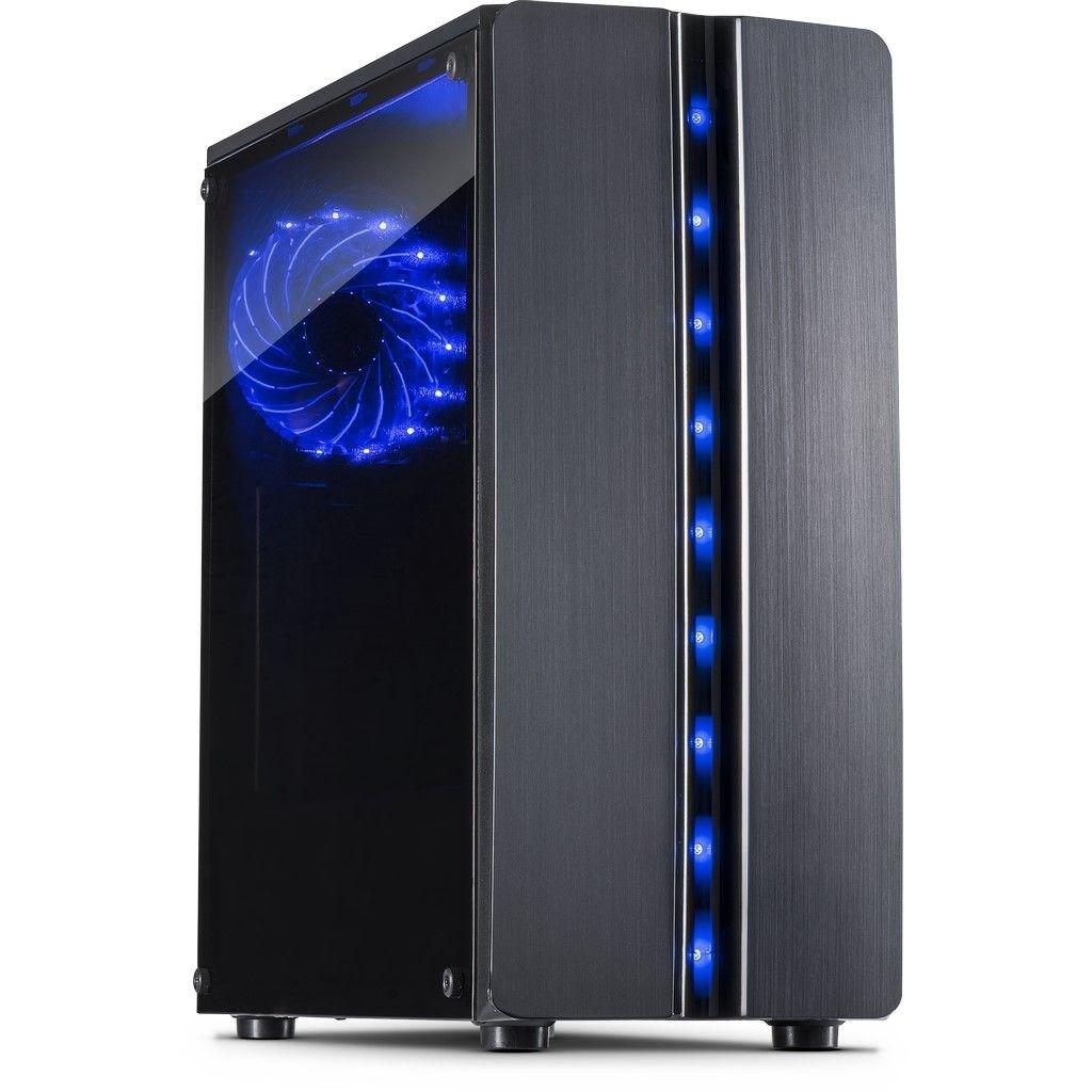 Inter-Tech 88881309 Mini Tower PC-kabinet – sort, LED-lys billede