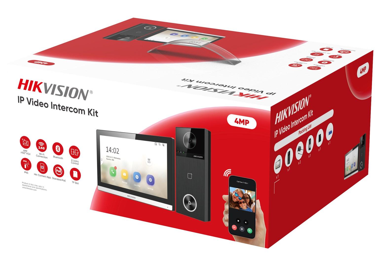 Hikvision DS-KIS610-P IP video-dørtelefon 7" - Sort