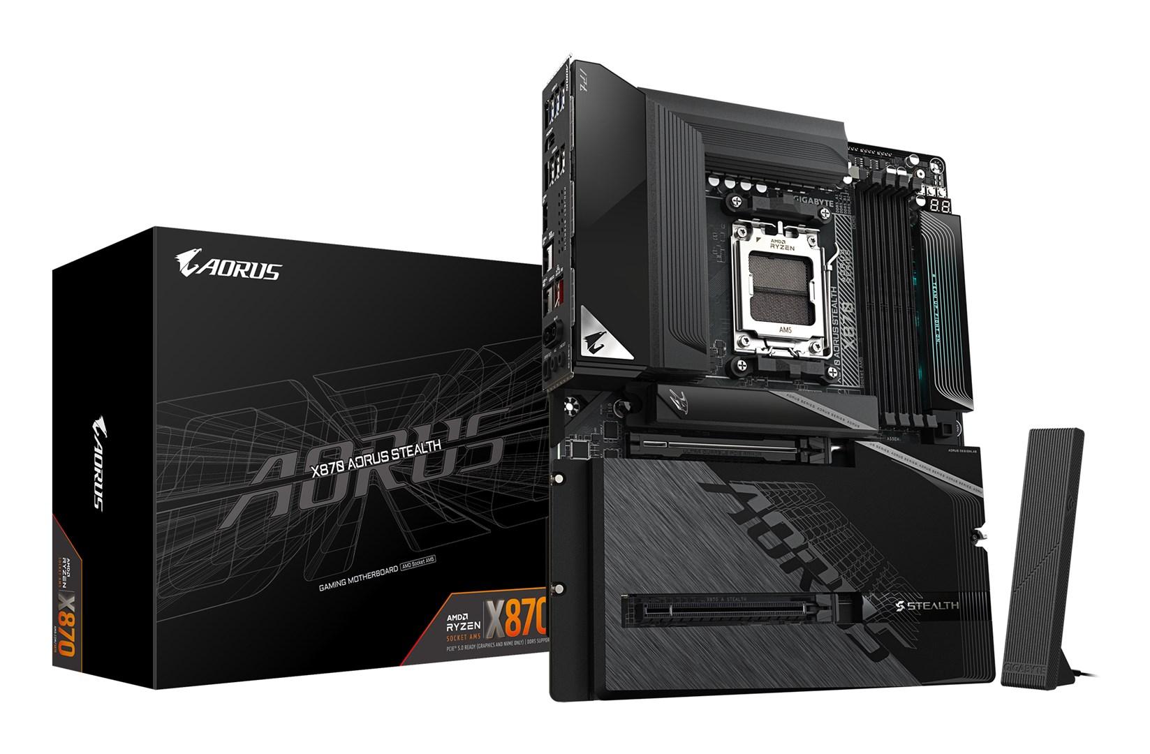 Gigabyte X870 AORUS Stealth bundkort - AM5, Wi‑Fi 7, USB4, PCIe 5.0 billede