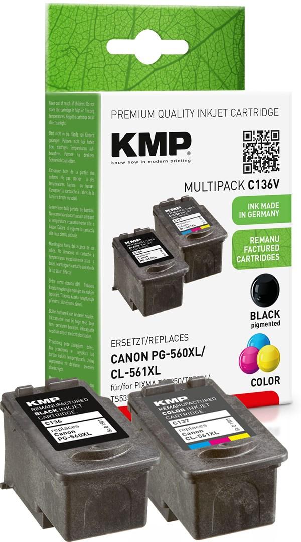 KMP C136V blækpatron multipack - kompatibel XL, sort + farve (PG-560XL/CL-561XL) billede
