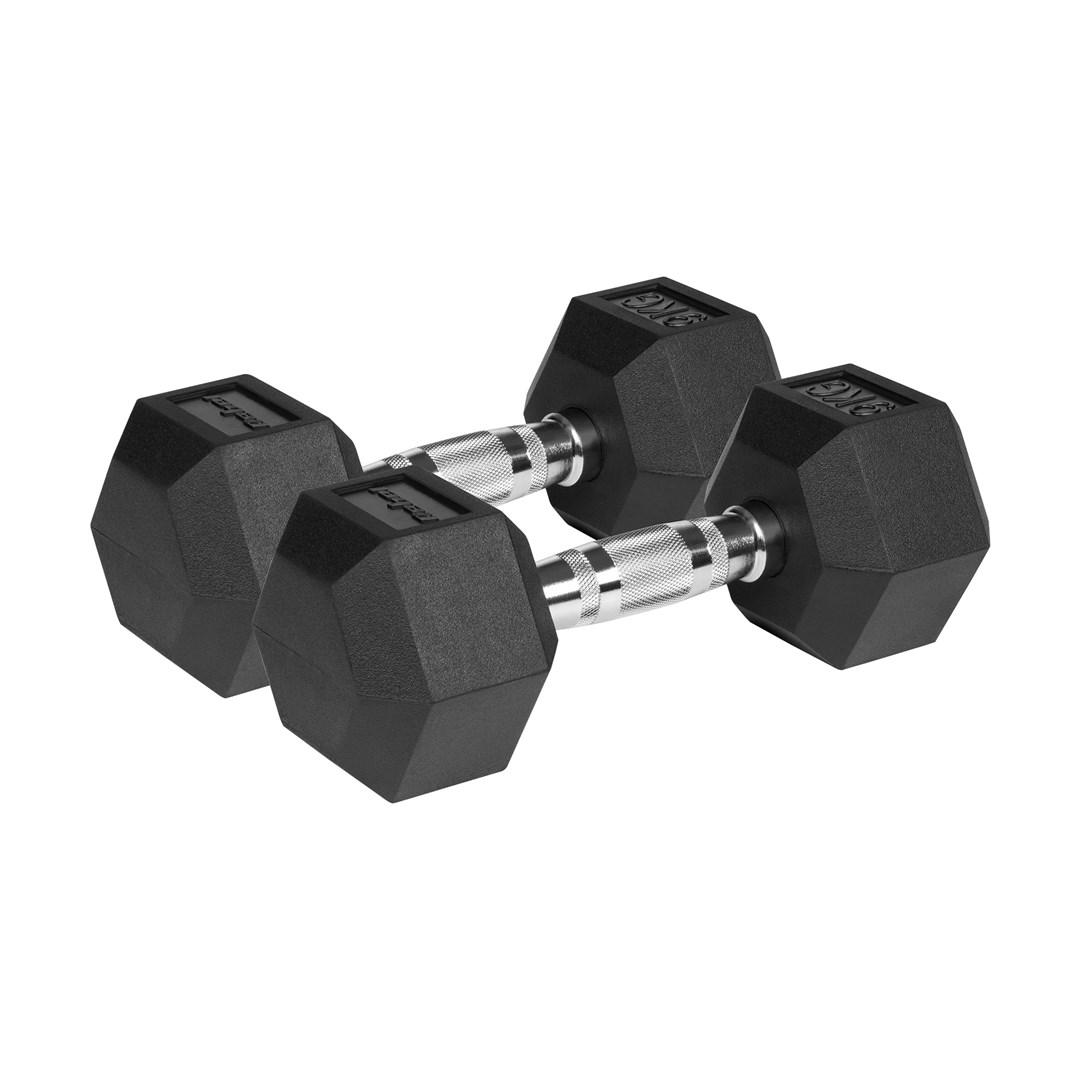 Rebel HEX håndvægte i gummibelagt støbejern 2×9 kg