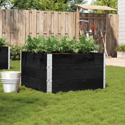 Plantekasse 100 x 100 cm i massivt fyrretræ - sort