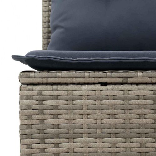 Havesofa Sæt med opbevaring 7 stk Grå Poly rattan