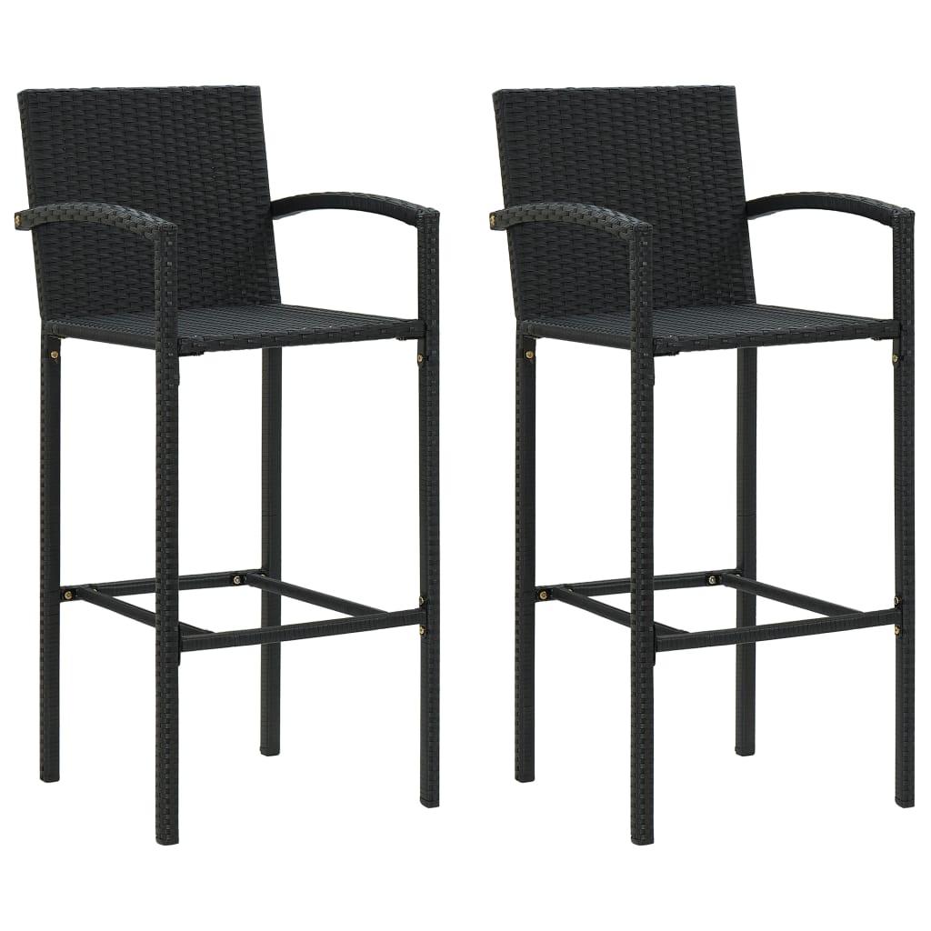 barstole 2 stk. polyrattan sort