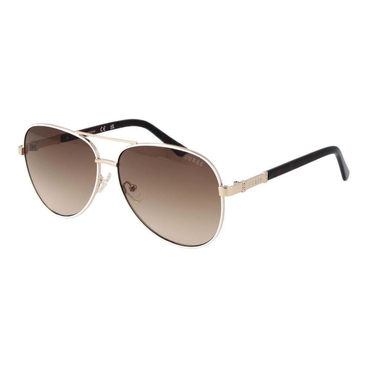 Guess GU00173 6021F - aviator solbriller til kvinder, brun/hvid