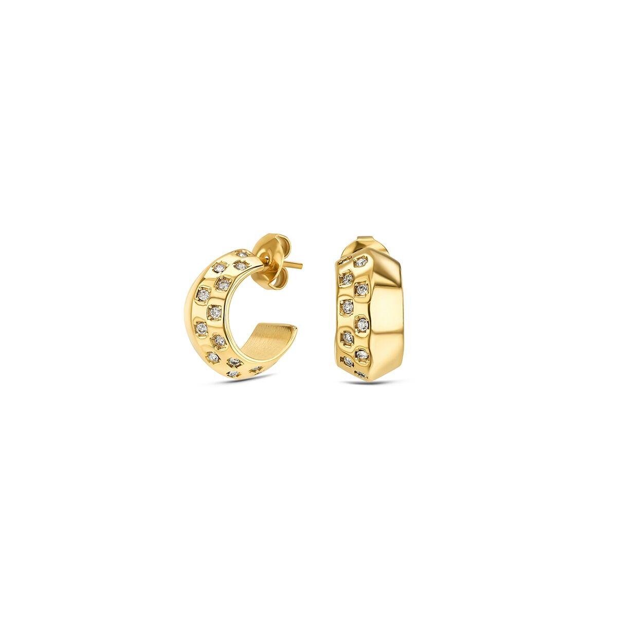 One Jewels OJCHE02G øreringe til kvinder - gylden creol-stil