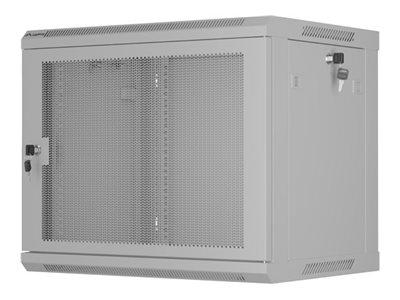 Lanberg WF01 Series - Rack kabinet - 600 x 450, med perforeret dør, flad pakke - vægmonterbar - grå, RAL 7035 - 9U - 19