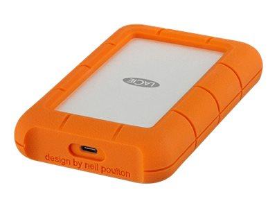LaCie Rugged USB‑C ekstern harddisk 4 TB (USB 3.1 Gen 1) – Orange – Factory Refurbished