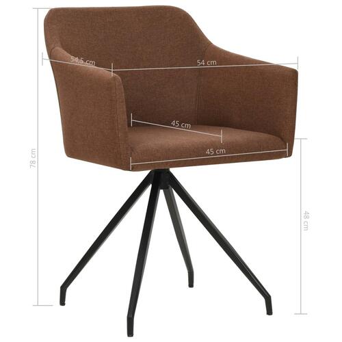 Drejelige spisebordsstole 6 stk. stof brun