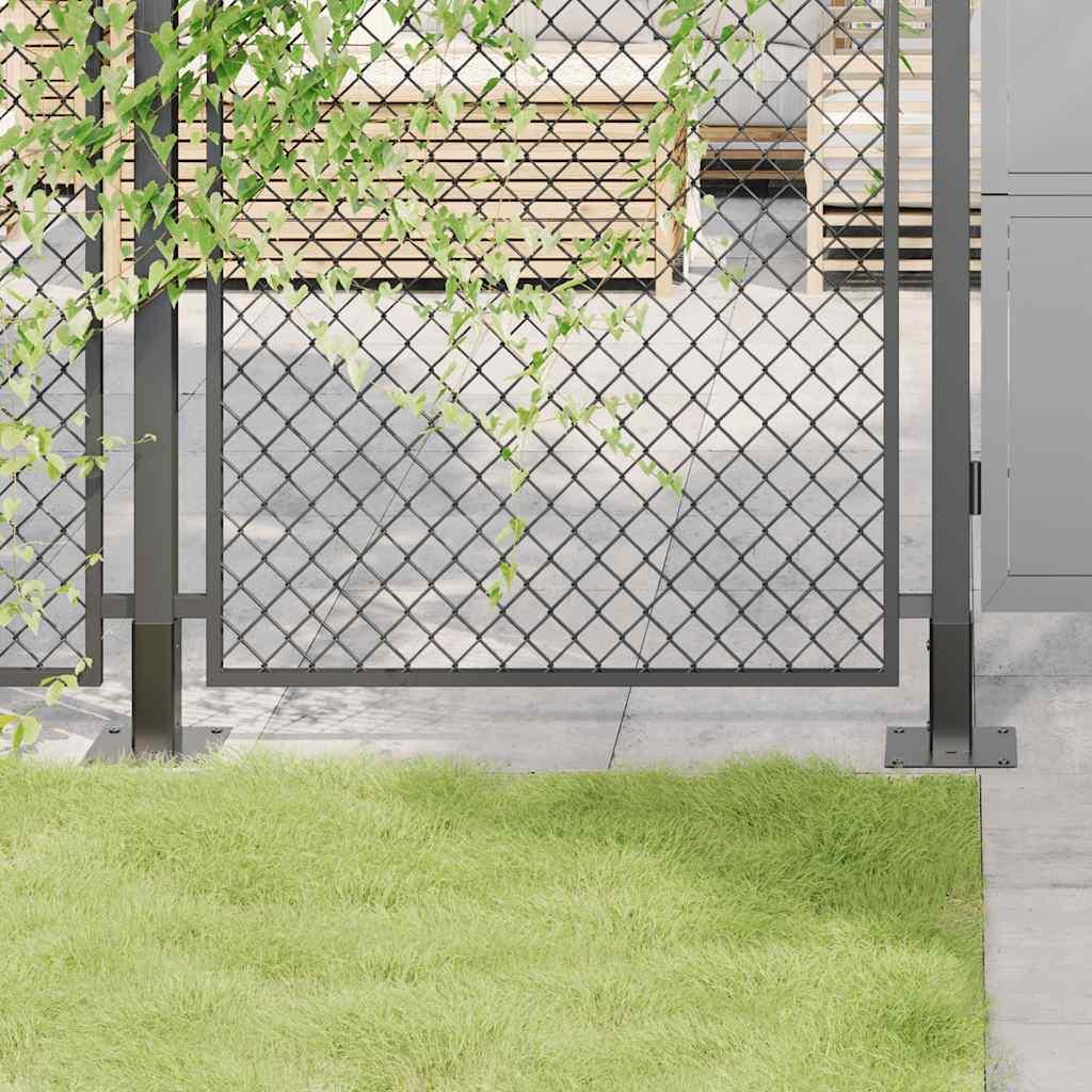 Stolpefødder firkantet 12 stk. 46x46 mm pulverlakeret stål