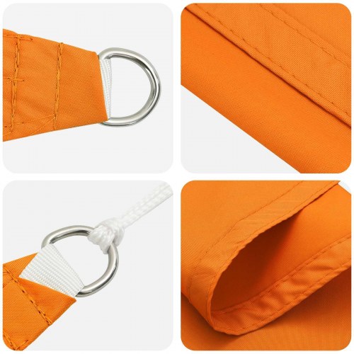 Solsejl - orange 6 × 2 m i polyester oxford, rektangulær
