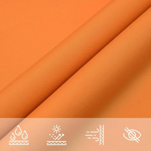 Solsejl - orange 6 × 2 m i polyester oxford, rektangulær