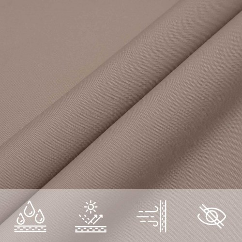 Solsejl rektangulært 6 × 2 m - gråbrun, 100% polyester oxford