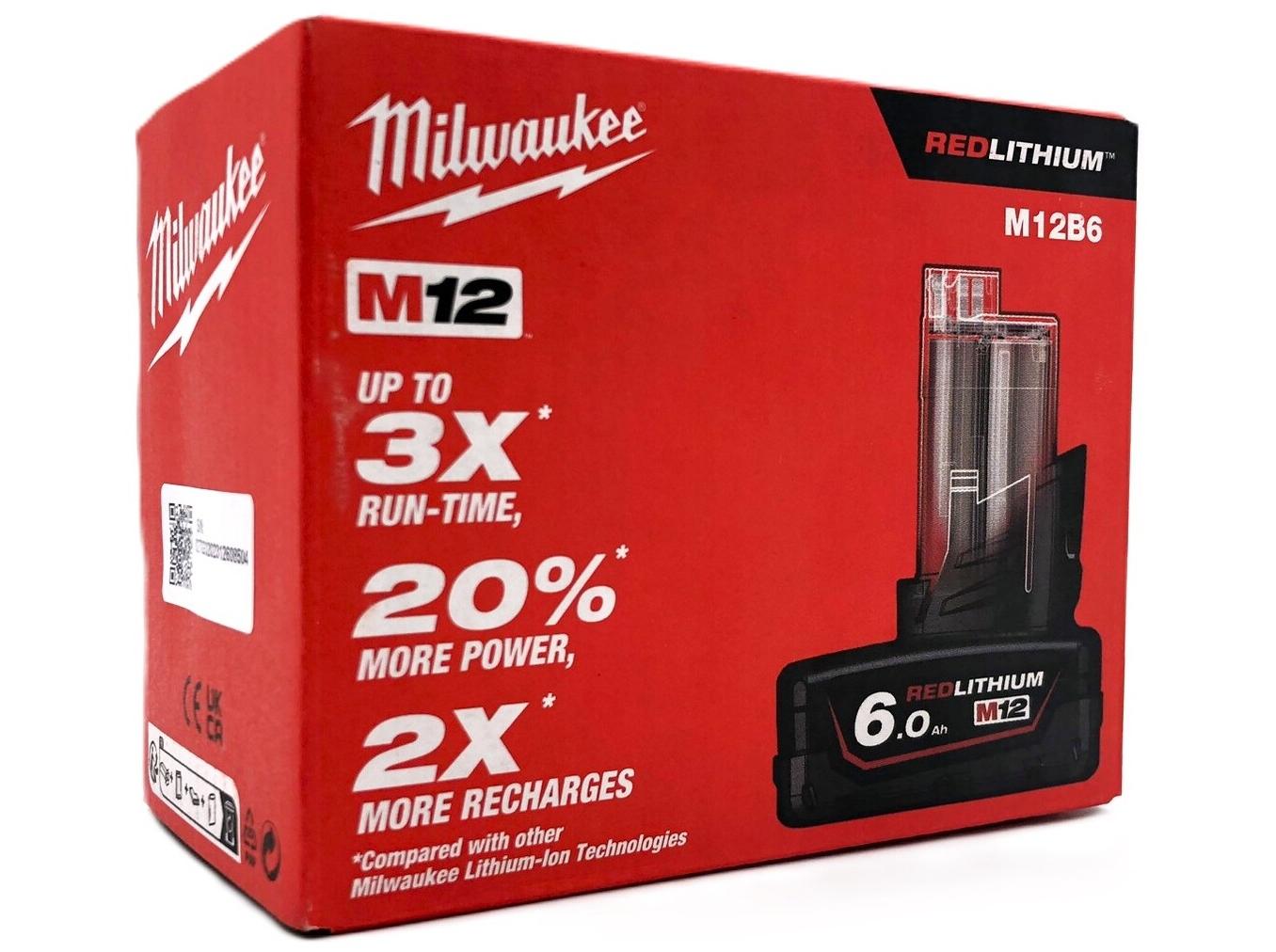Milwaukee M12 B6 batteri - 12 V Li-ion 6,0 Ah billede