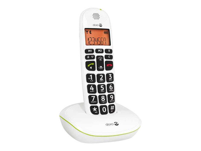 Doro PhoneEasy 100w trådløs fastnettelefon uden nummervisning – hvid billede