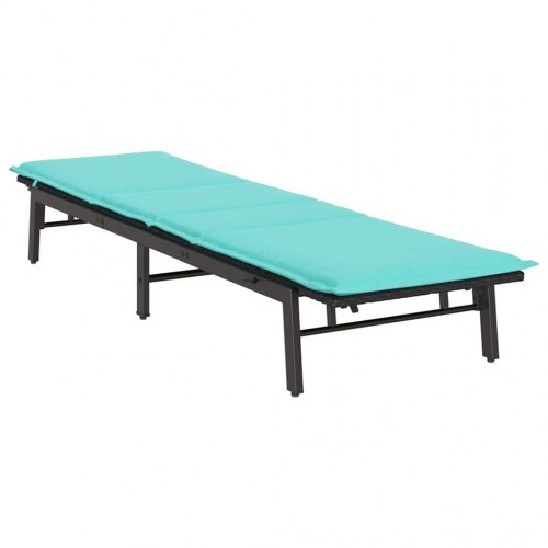 Liggestol med hynde polyrattan sort