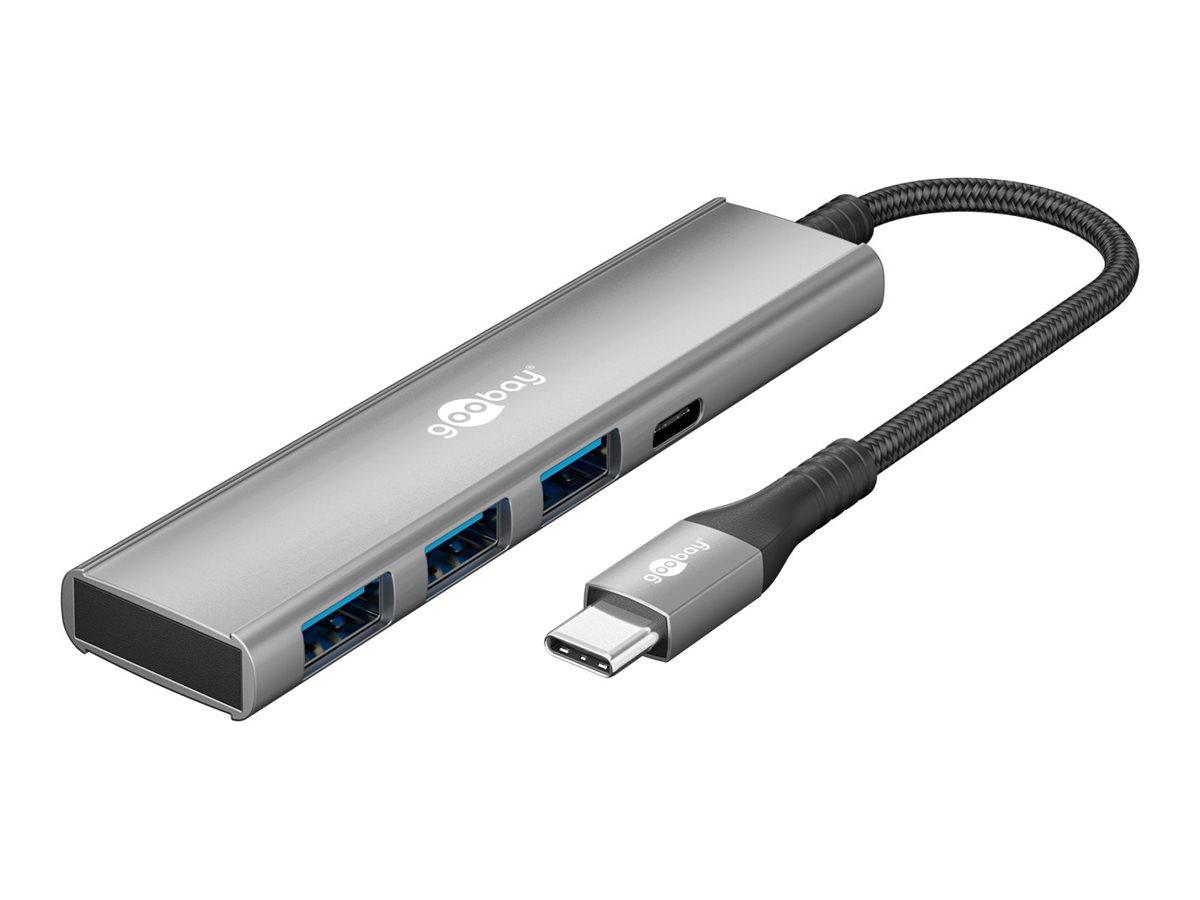 Goobay USB-C hub – 4 porte (1× USB‑C 3.2 + 3× USB‑A 3.2) – 5 Gbit/s billede
