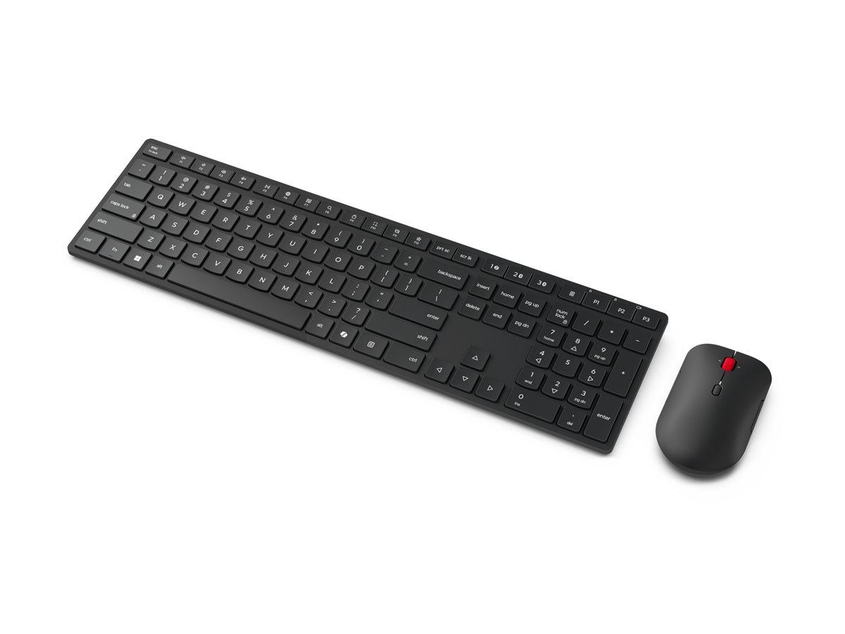 Lenovo Multi-Mode Pro Combo 6000 - Sæt med mus og tastatur - trådløs - 2.4 GHz, Bluetooth 5.3 - QWERTY - dansk - formørkelsessort - brun kasse