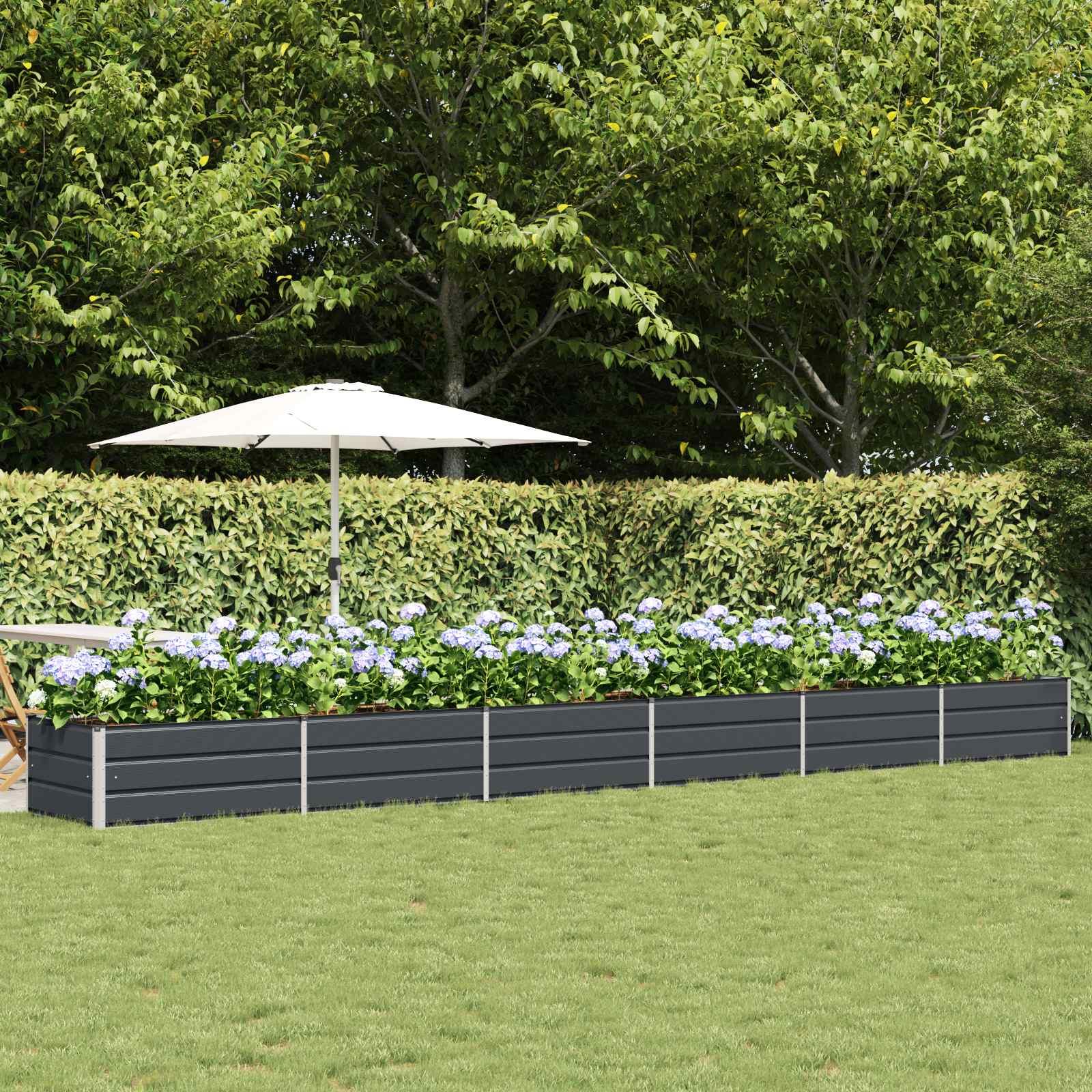 vidaXL Plantekasse Antracit 600 x 80 x 45 cm Stål