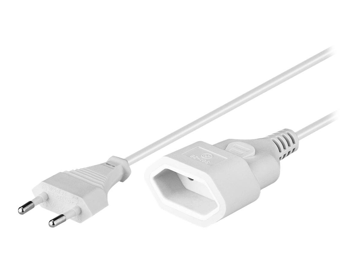 Goobay forlængerkabel til strøm 3 m - Europlug han/hun - hvid billede