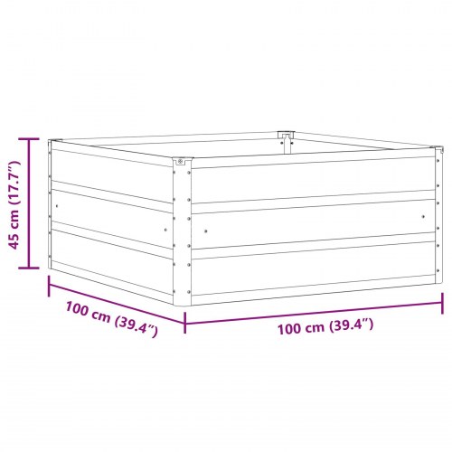 Plantekasse Antracit 100 x 100 x 45 cm Stål