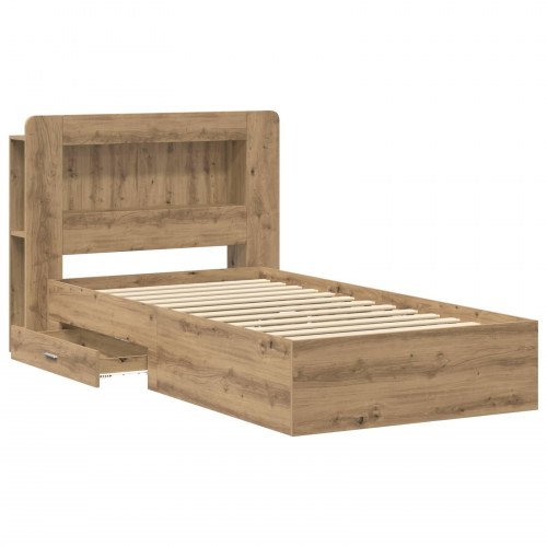 Sengestel med opbevaring Artisan-eg 90 x 190 cm Konstrueret træ