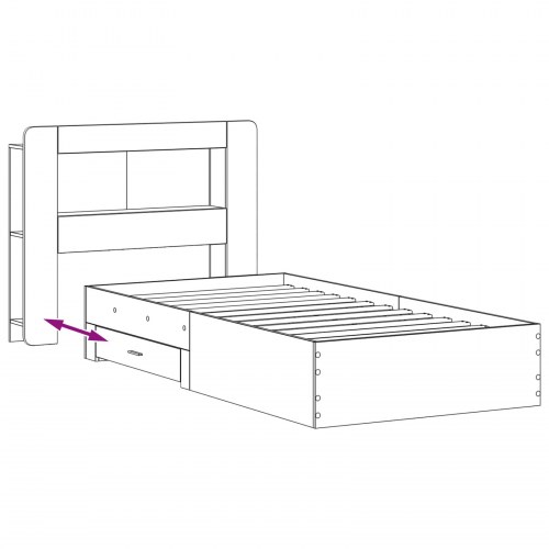 Sengestel med opbevaring Artisan-eg 90 x 190 cm Konstrueret træ