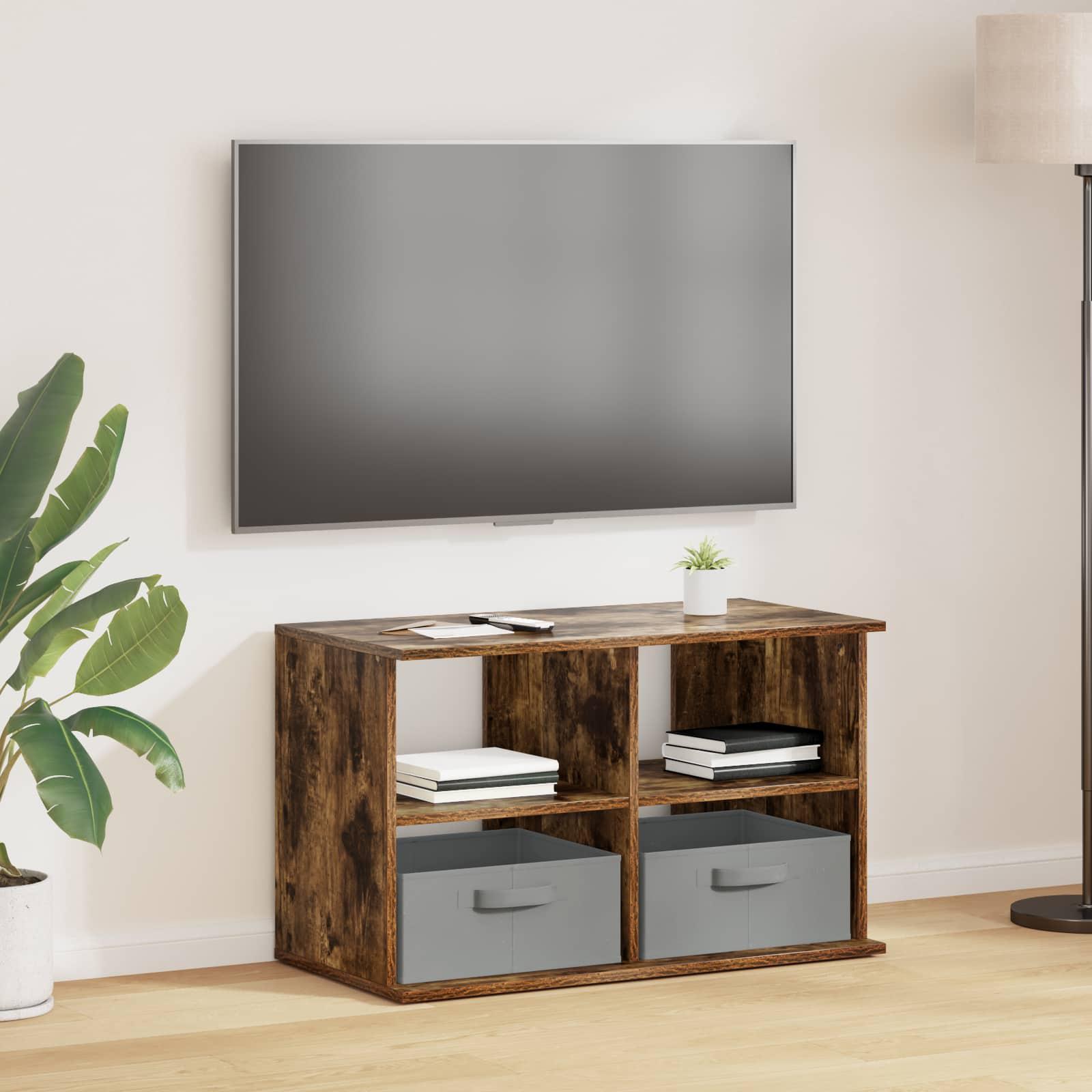 TV stand med skuffe Røget eg 79 x 40 x 48 cm