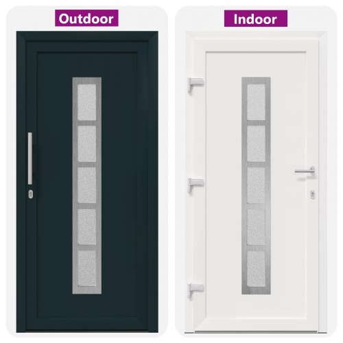 Hoveddør Antracit 98 x 208 cm PVC