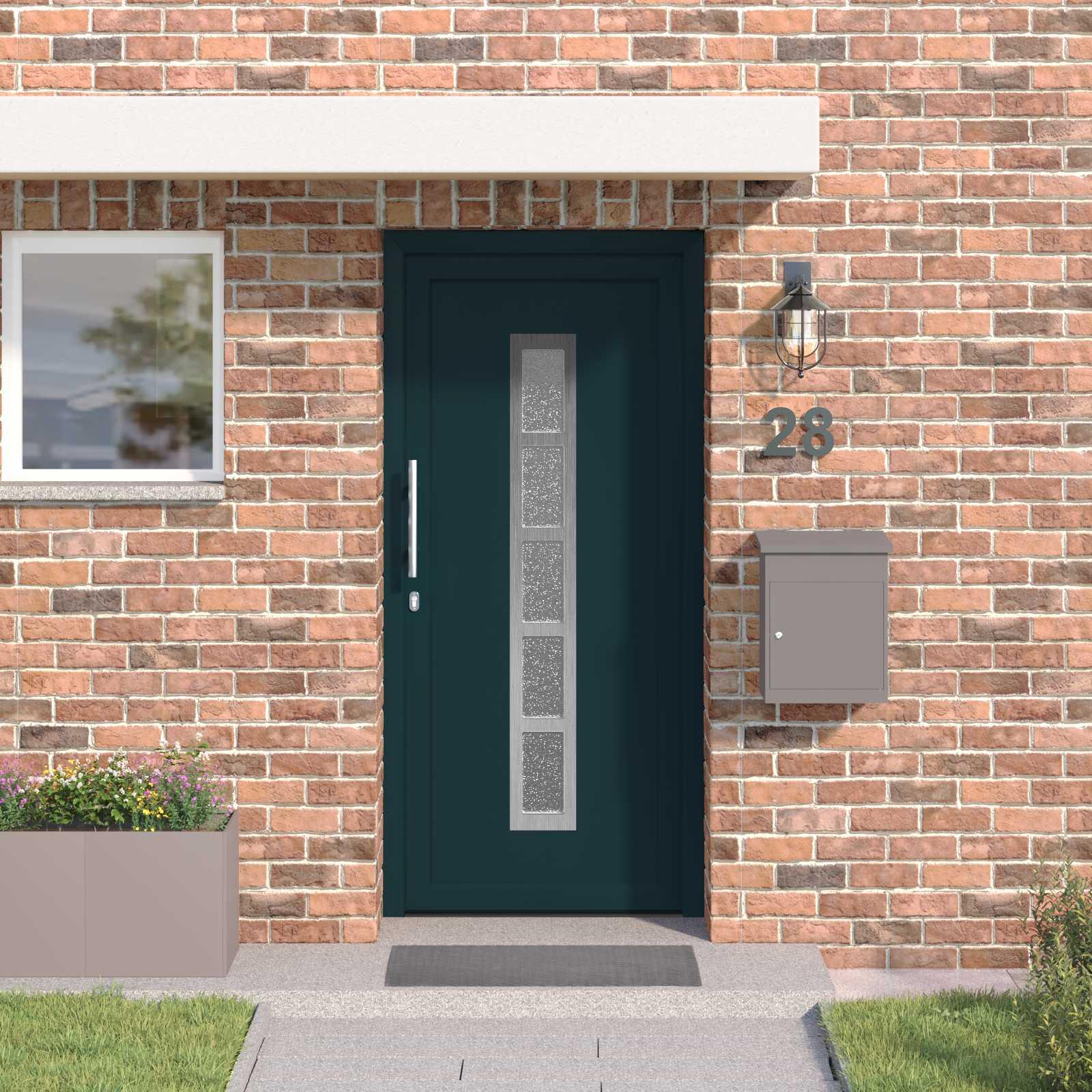 Hoveddør Antracit 88 x 200 cm PVC