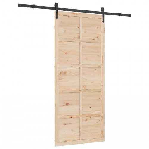 Skydedør Naturfarvet 100 x 208 cm Massivt fyrretræ