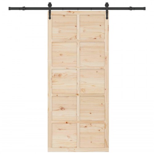 Skydedør Naturfarvet 100 x 208 cm Massivt fyrretræ