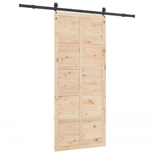 Skydedør Naturfarvet 100 x 208 cm Massivt fyrretræ