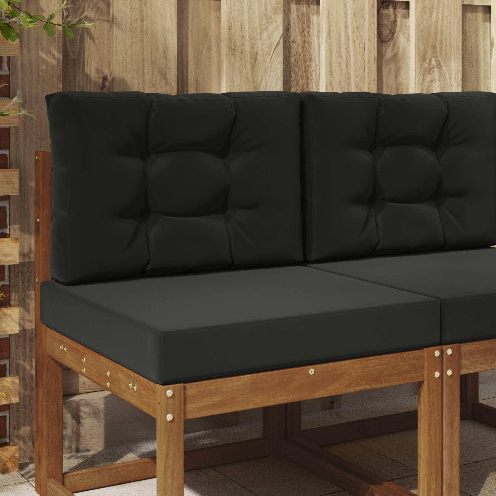 Udendørs Sofa Pude 2 stk Sort Polyester