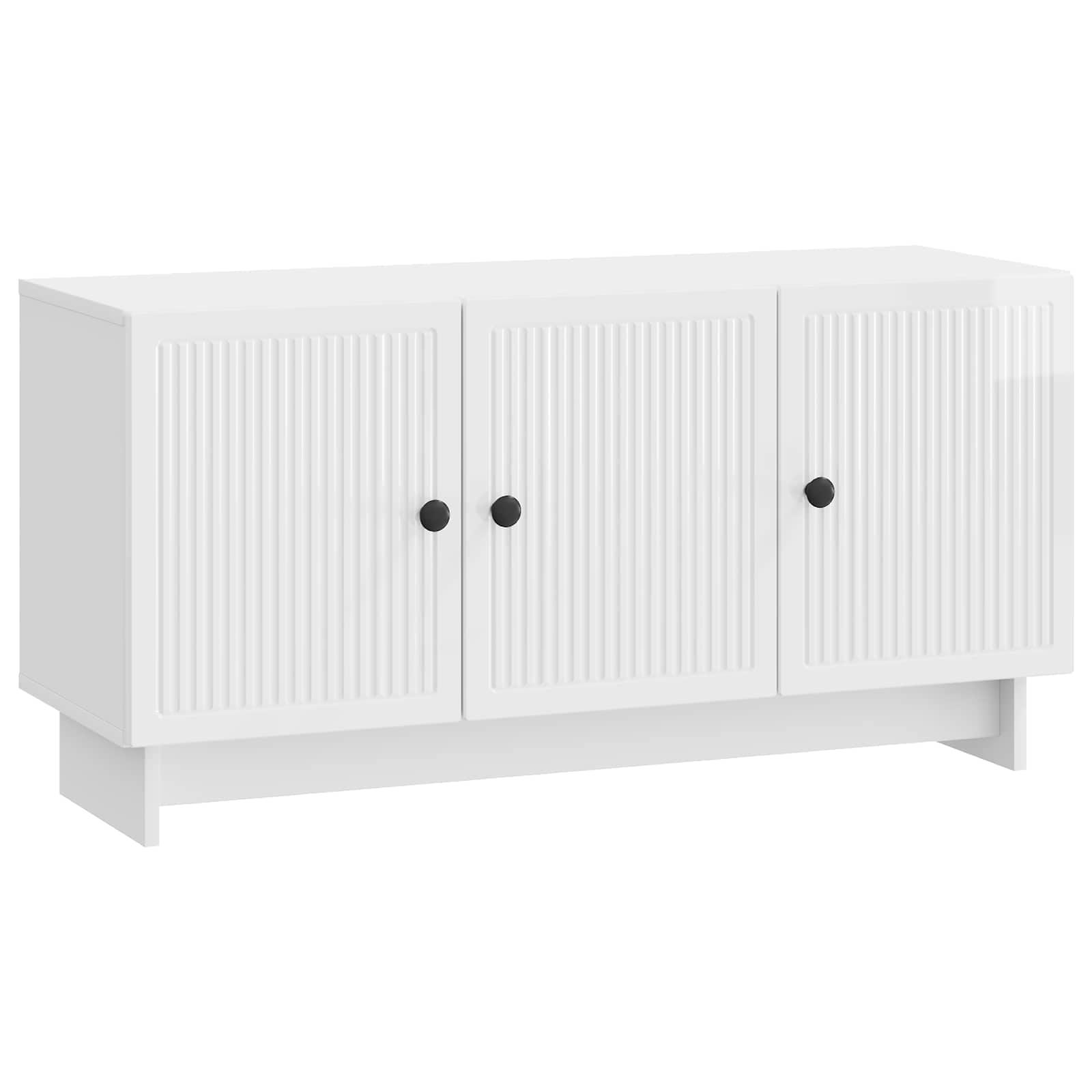 TV-skab Hvid højglans 99 x 34,5 x 50 cm Konstrueret træ