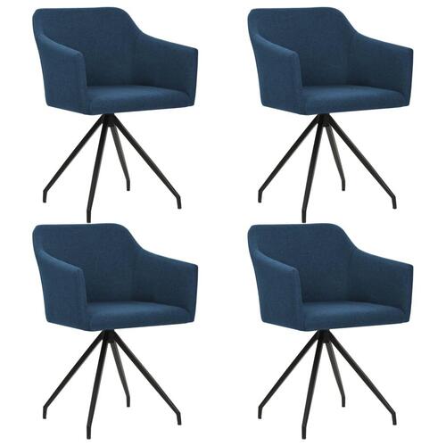 Drejelige spisebordsstole 4 stk. stof blå
