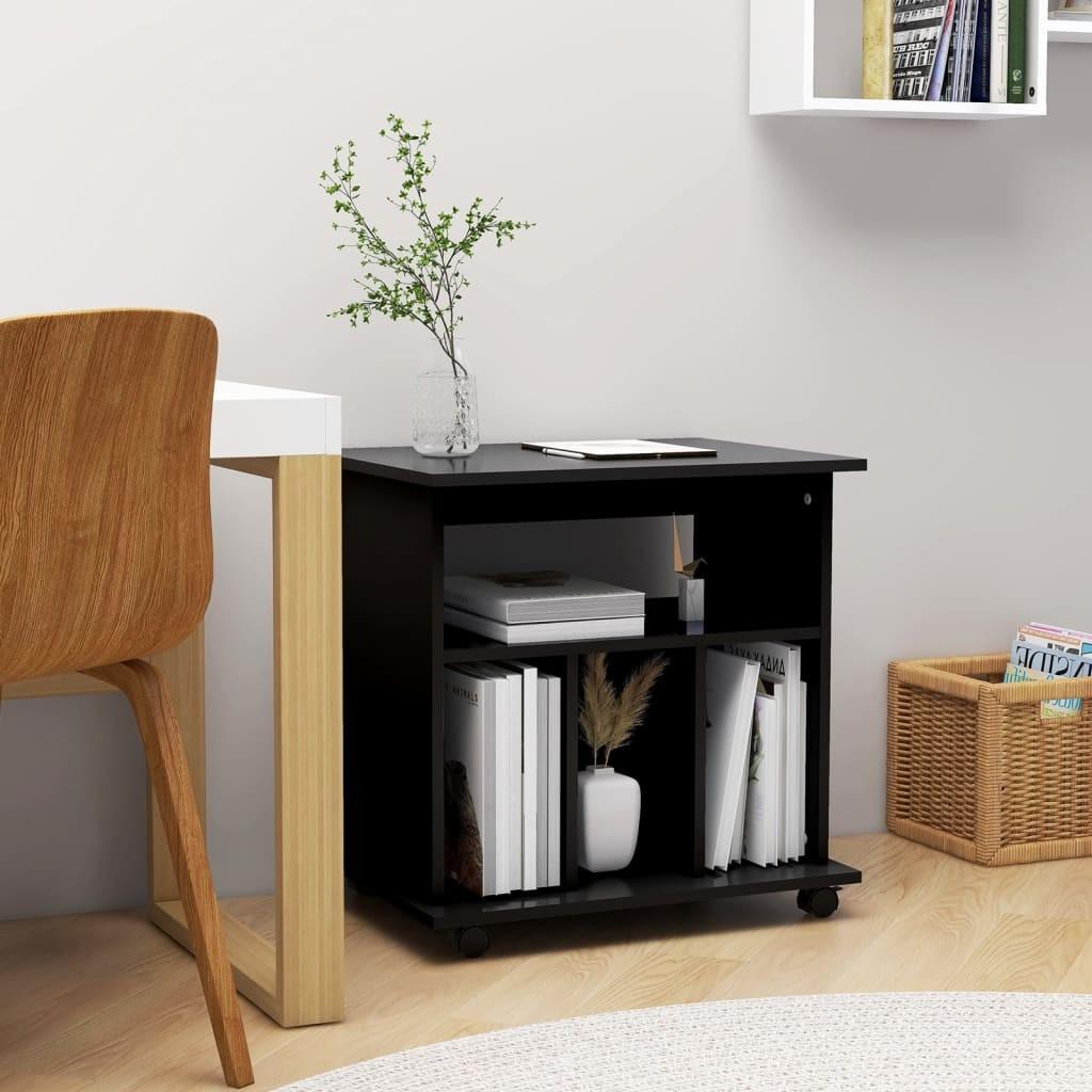 Rulleskab 60x45x60 Konstrueret Træ Sort