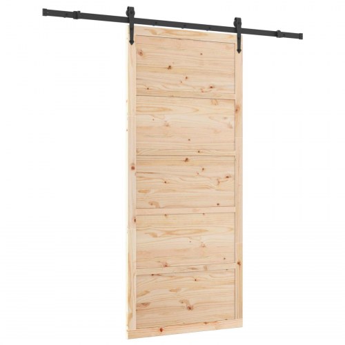 Skydedør Naturfarvet 100 x 208 cm Massivt fyrretræ