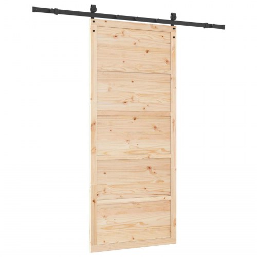 Skydedør Naturfarvet 100 x 208 cm Massivt fyrretræ