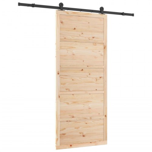Skydedør Naturfarvet 90 x 208 cm Massivt fyrretræ